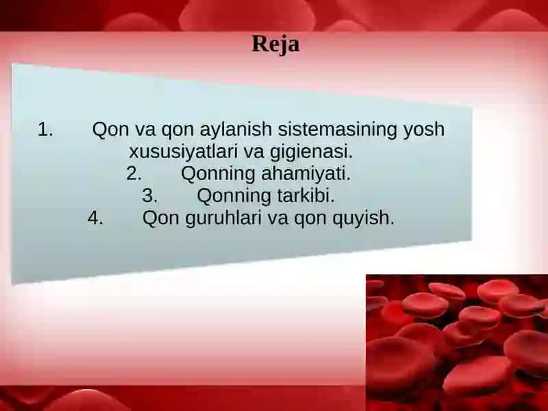 Qon va qon aylanish sistemasining yosh xususiyatlari 2
