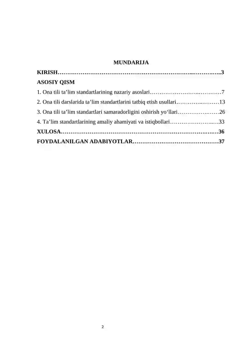 Ona tili darslarida ta’lim standartlari va ularning ahamiyati 2