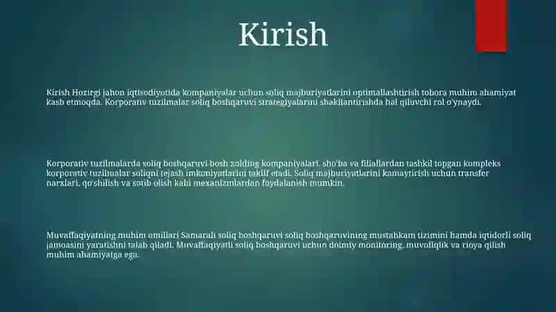 Korporativ Tuzilmalarda Soliq Menejmentini Tashkil Etish 2