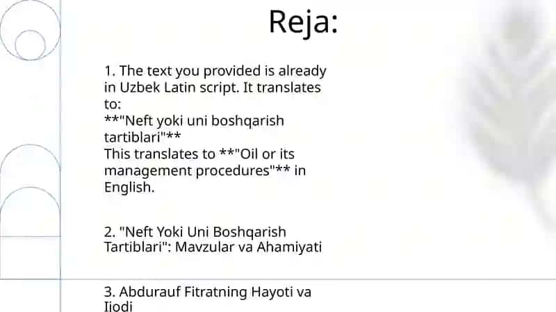 Neft Yoki Uni Boshqarish Tartiblari 2