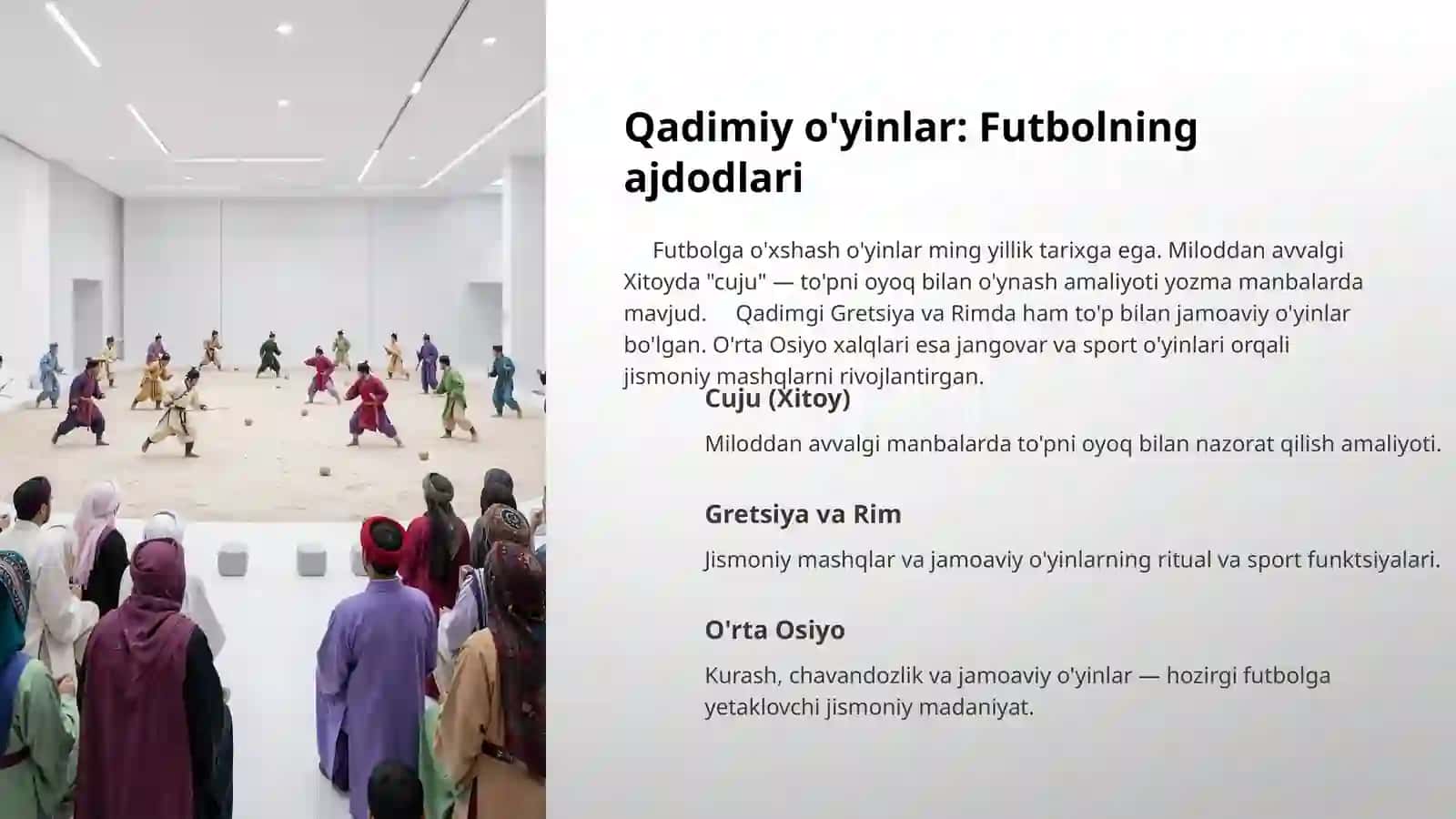 Futbol: Dunyo va O'zbekiston tarixida ming yillik sayohat 2