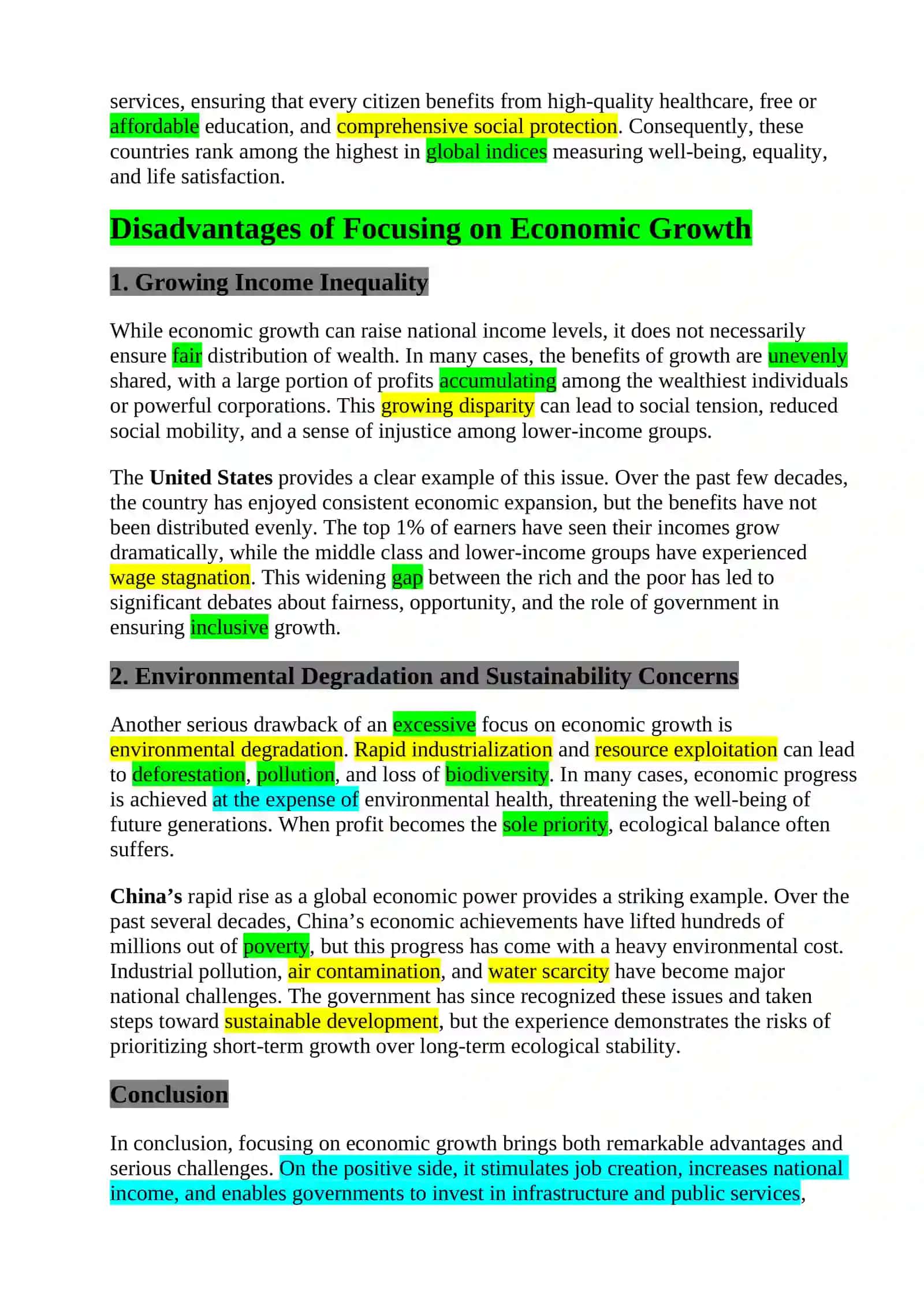 Advantages and Disadvantages of Government Focusing on Economic Growth 2