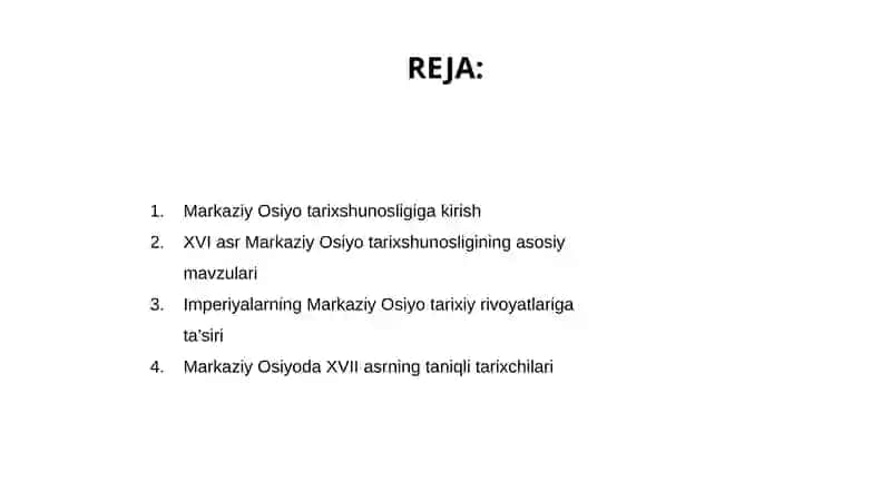 XVI-XIX asrlarda o'rata osiyo tarixshunisligi 2