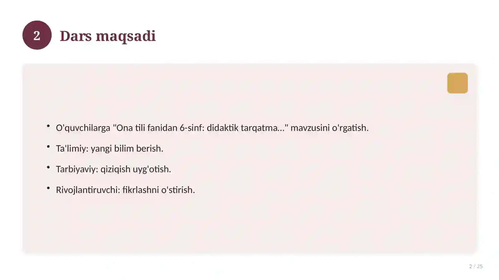 Ona tili fanidan 6-sinf: didaktik tarqatma materiallar 2