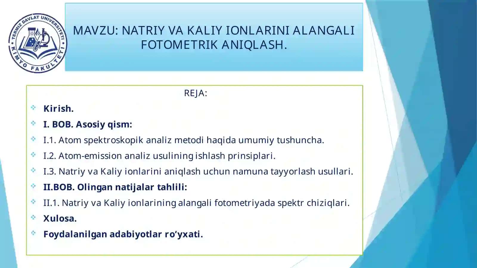 Reja: Kirish. I. BOB 2