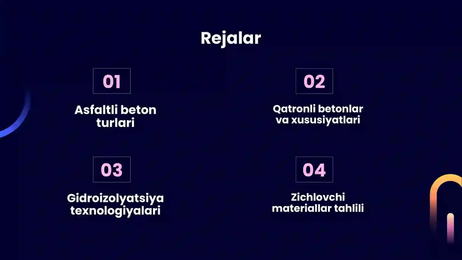 Asfalg‘tli va qatronli betonlar va qorishmalar Tombop, gidroizolyatsiya va zichlovchi materiallar 2