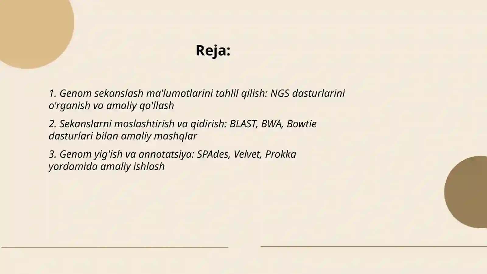 Biotexnologiyada bioinformatika dasturlarini o'rganish va amaliy qo'llash 2