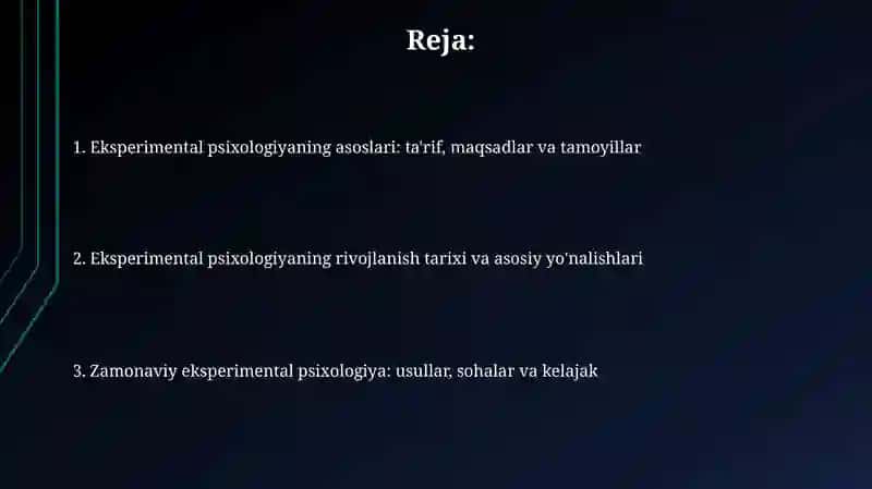 Eksperimental psixologiya haqida tushunchavatarixi 2