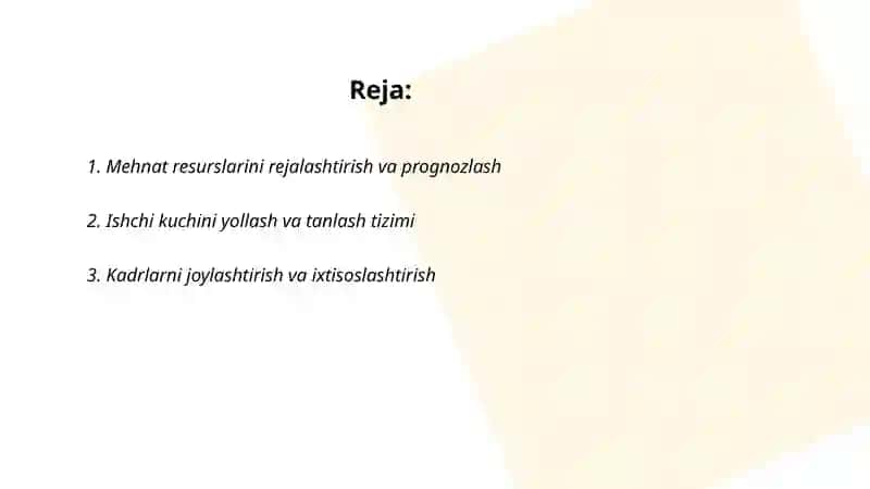 Mehnat Resurslaridan Foydalanish 2