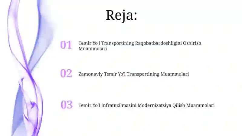 Temir Yo'l Transportining Raqobatbardoshligini Oshirish Muammolari 2
