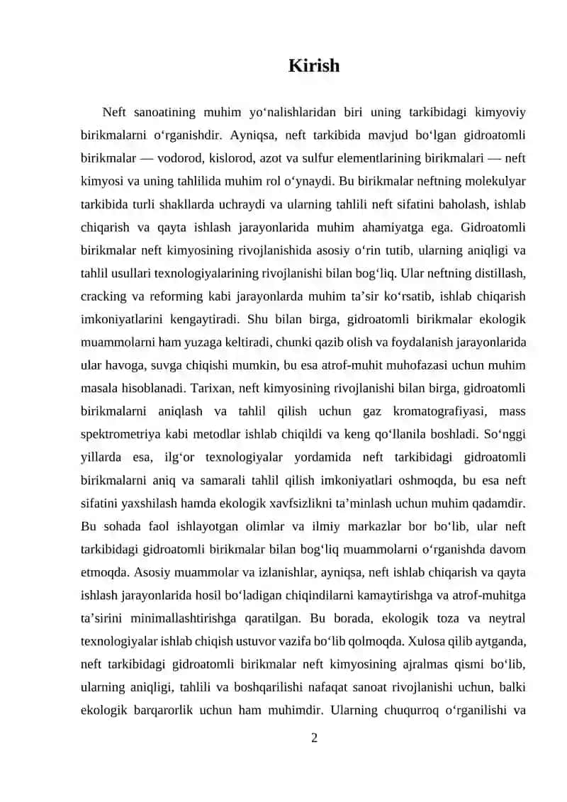 Gidroatomli birikmalar tahlili 2