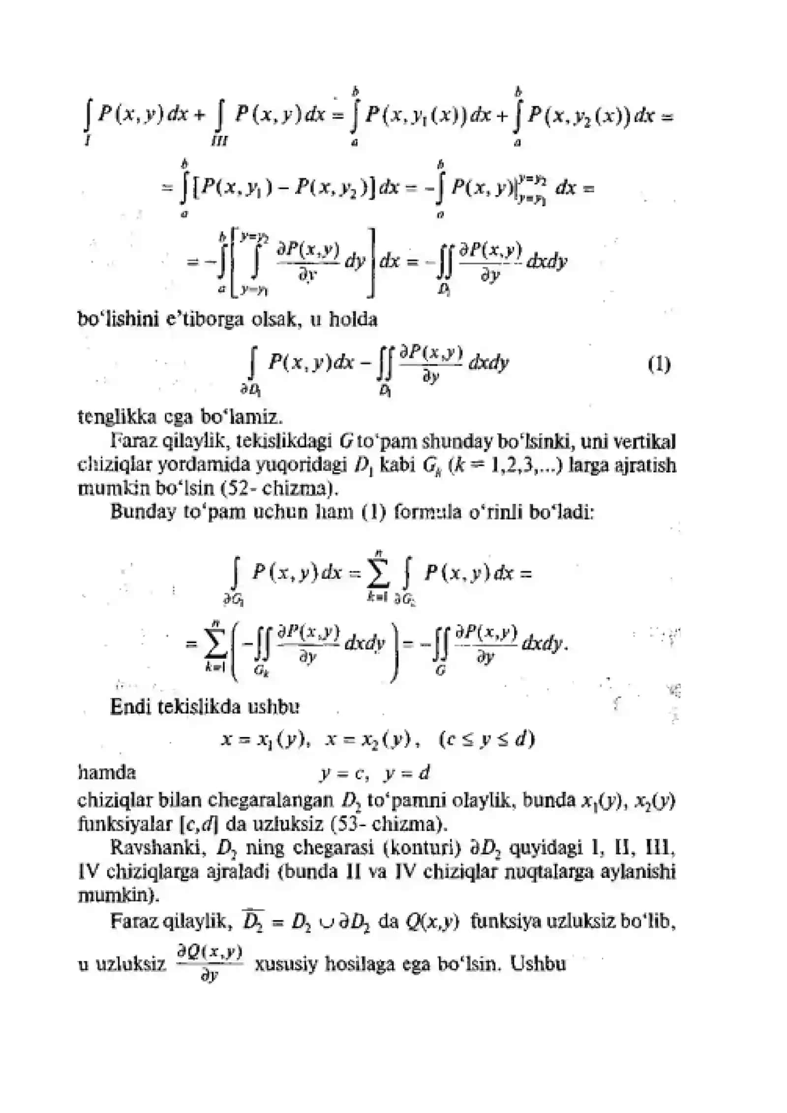 23-ma’ruza. Grin fоrmulasi. Egri chiziqli intеgralning intеgrallash yo`liga bоg‘liq bo`lmaslik sharti 2