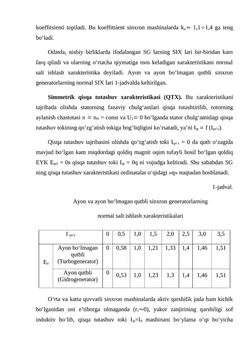 3.Sinхrоn gеnеrаtоrning хаrаktеristikаlаri vа ulаr tахlili 2