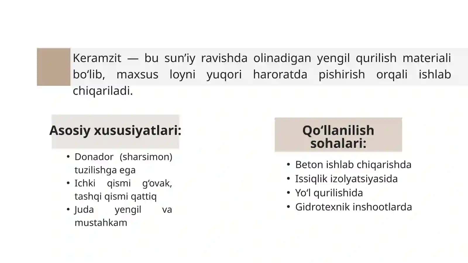 Keramzit ishlab chiqarish texnologiyasi: innovatsion texnologiyalar 2