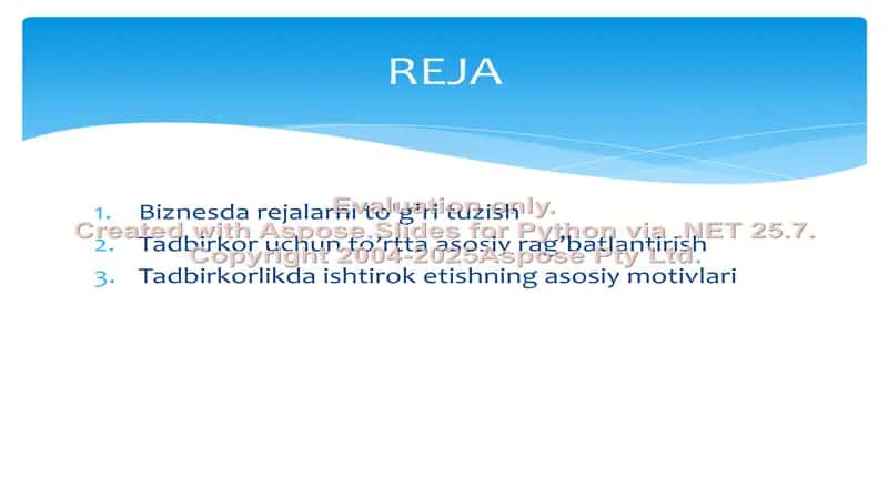 Biznesda rejalashtirish ahamiyati 2