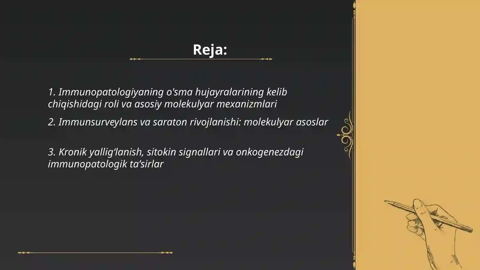 Immunopatologiya, o'sma hujayralarni kelib chiqishidagi ahamiyati. Immunotanqisliklarda opportunistik infeksiyalar boshqarilishining molekulyar mexanizmi 2