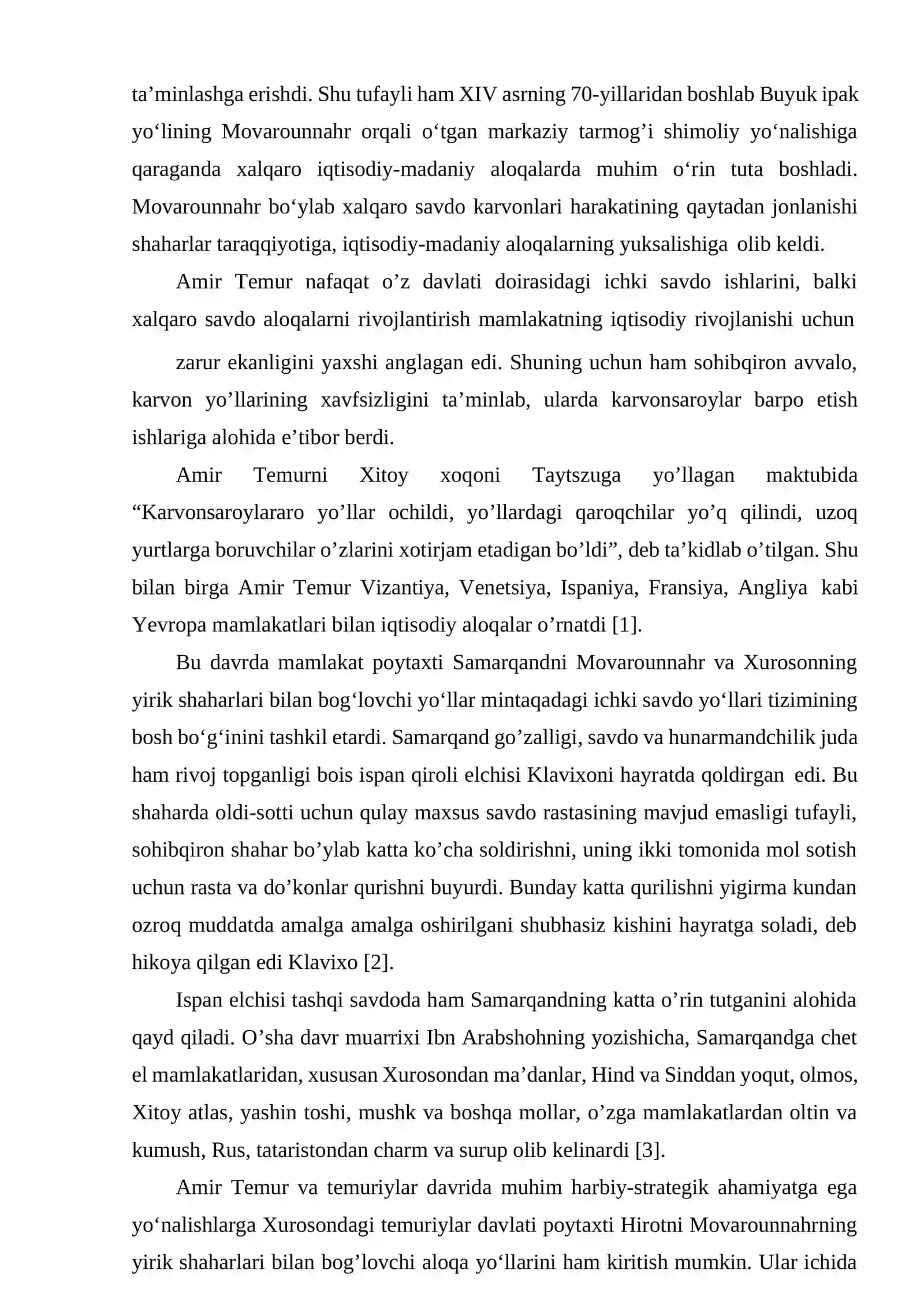 TEMURIYLAR DAVRIDA BUYUK IPAK YOʻLINING AHAMIYATI 2