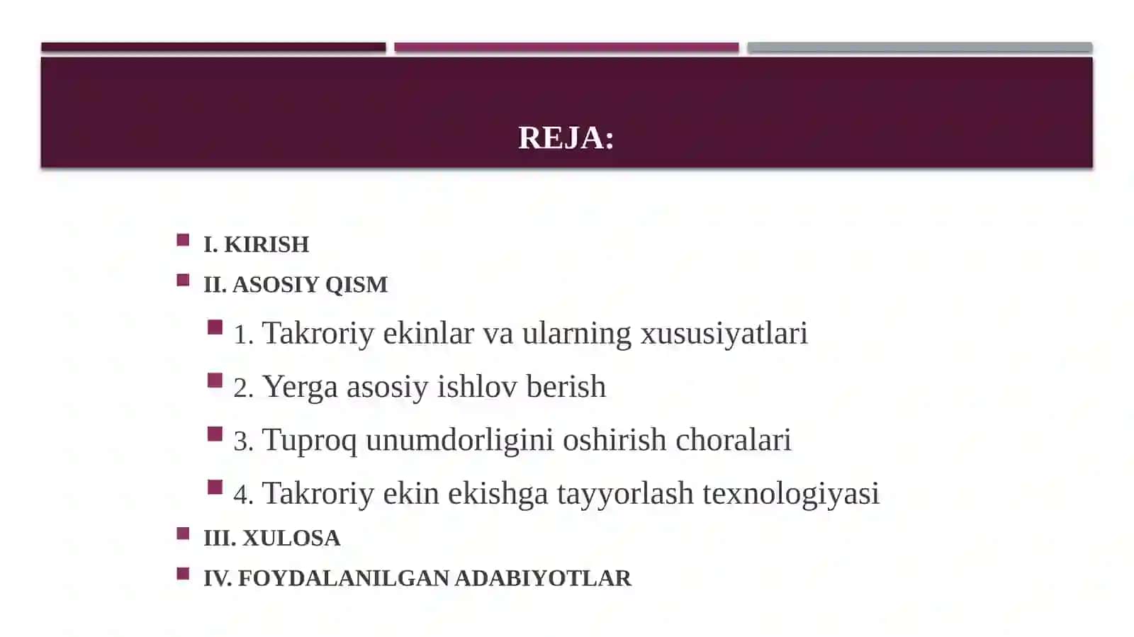 YERLARNI TAKRОRIY EKINLAR EKISHGA TAYYORLASH 2