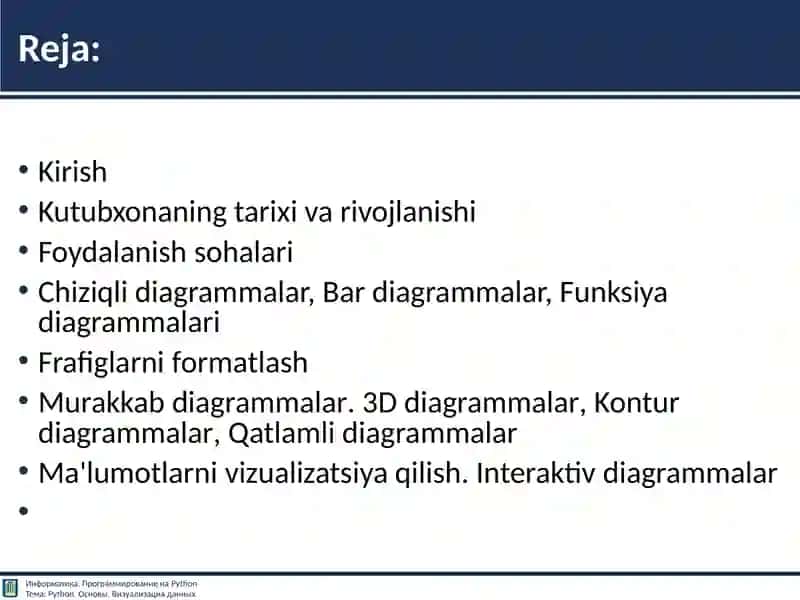 Matplotlib kutubxonasi 2