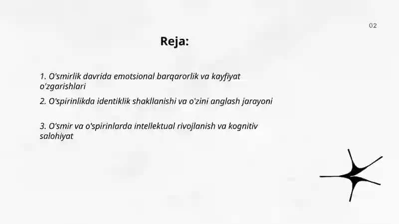 Õsmir, õspirin va yetuklik, keksalik davrida psixik rivojlanish xususiyatlari 2