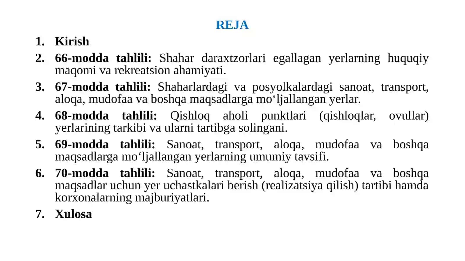 Yer kodeksi 66-70-moddalar tahlili 2