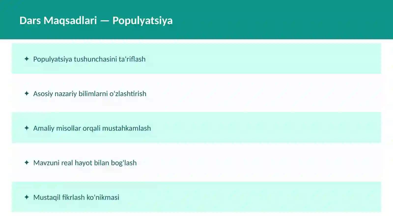 O'qituvchilar va talabalar uchun dars ishlanma 2