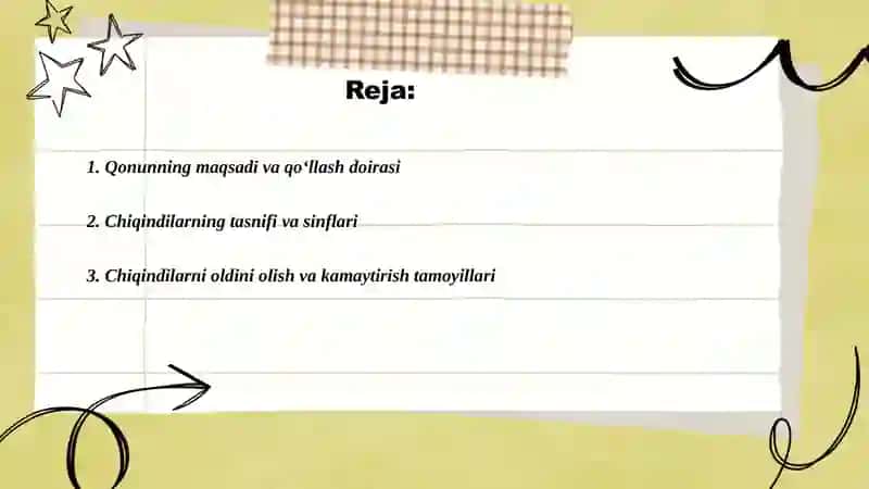 Oʻzbekiston respublikasi "Chiqindilar toʻgʻrisidagi" qonuni 2