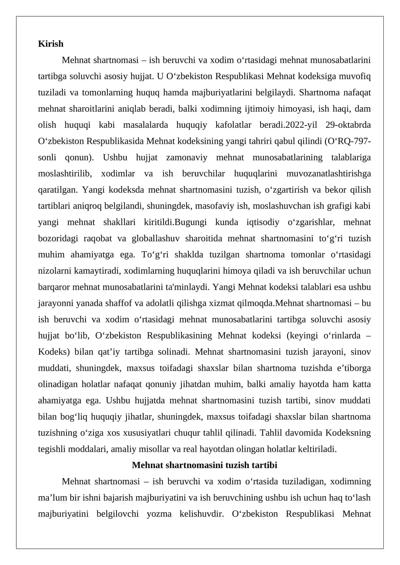 Mehmat shartnomasi tuzish 2