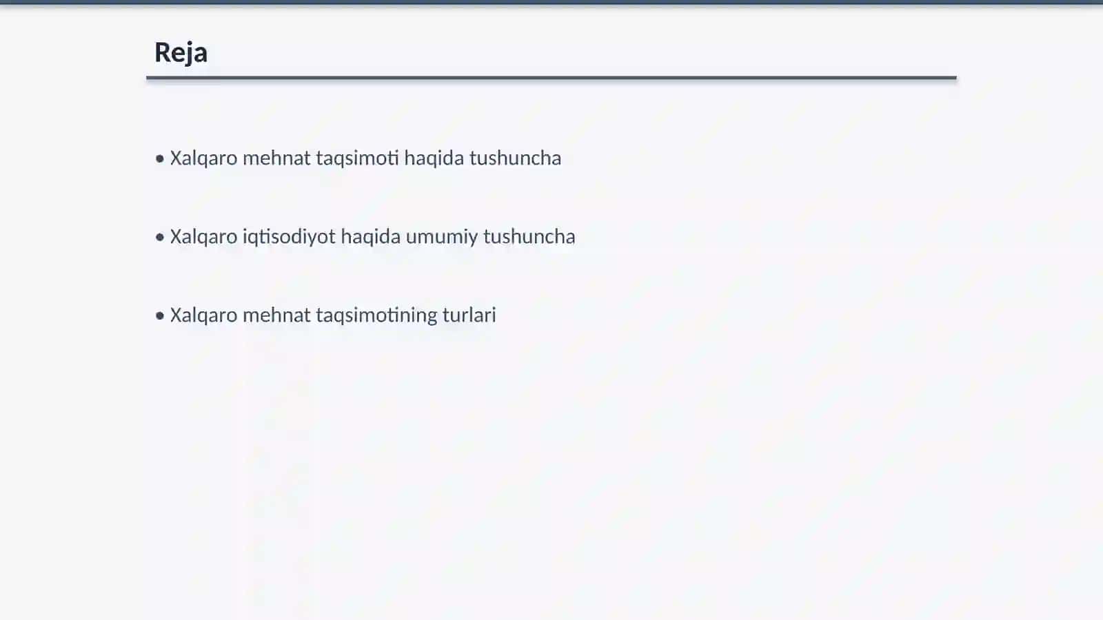 Xalqaro mehnat taqsimoti va jahon Xojaligi 2