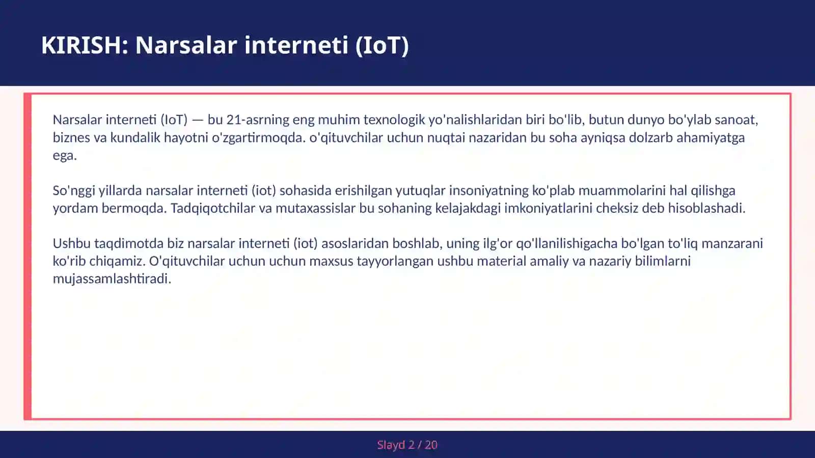 Narsalar Interneti (IoT) 2