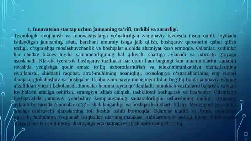 Innovatsion loyiha jamoasi 2