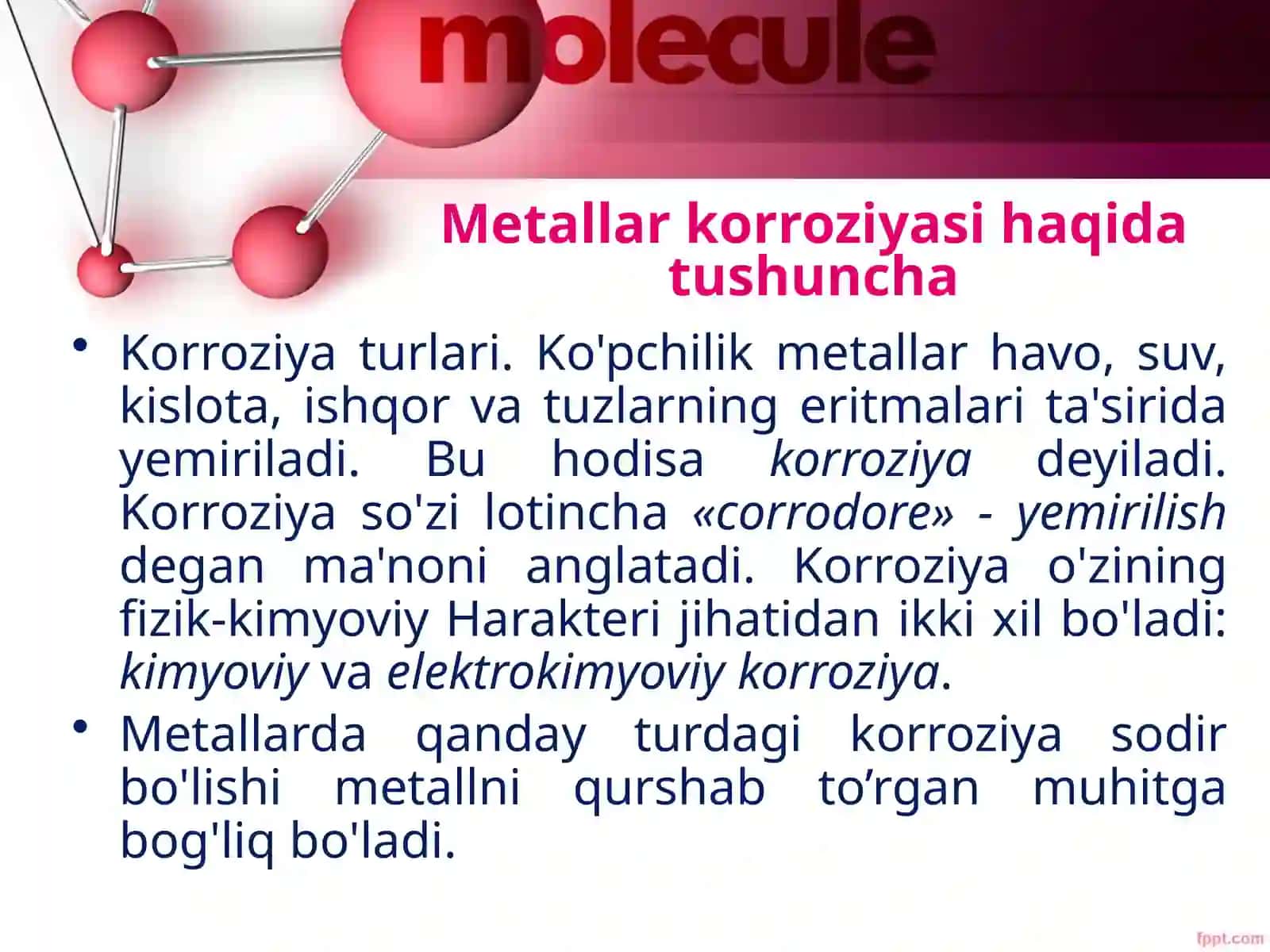 Metallarning korroziyasi va unga qarshi kurashish usullari 2