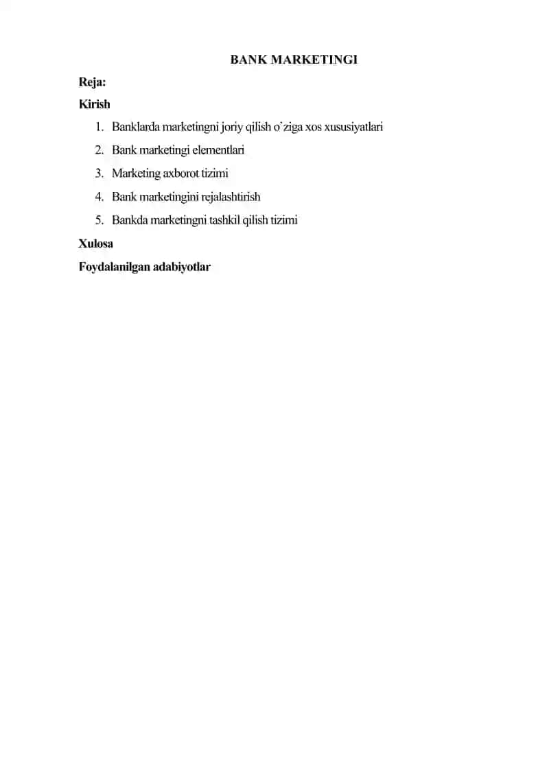 Referat, BANK MARKETINGI 2