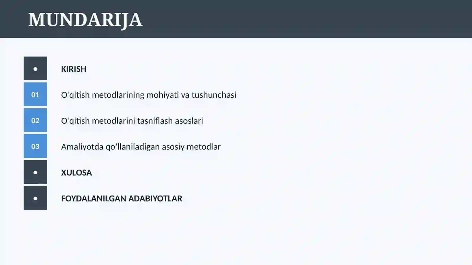 O’QITISH METODLARI VA ULARNING TASNIFI 2
