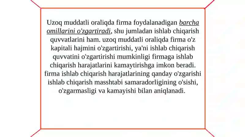 Uzoq muddatli oralig'i firmavatarmoq 2