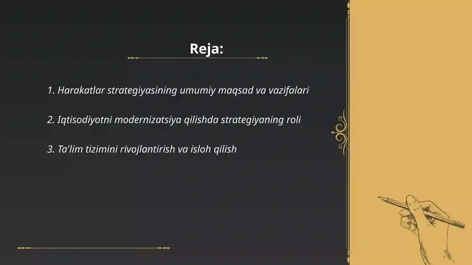 O‘ZBEKISTON RESPUBLIKASINI RIVOJLANTIRISHDA HARAKATLAR STRATEGIYASINING TUTGAN O‘RNI 2