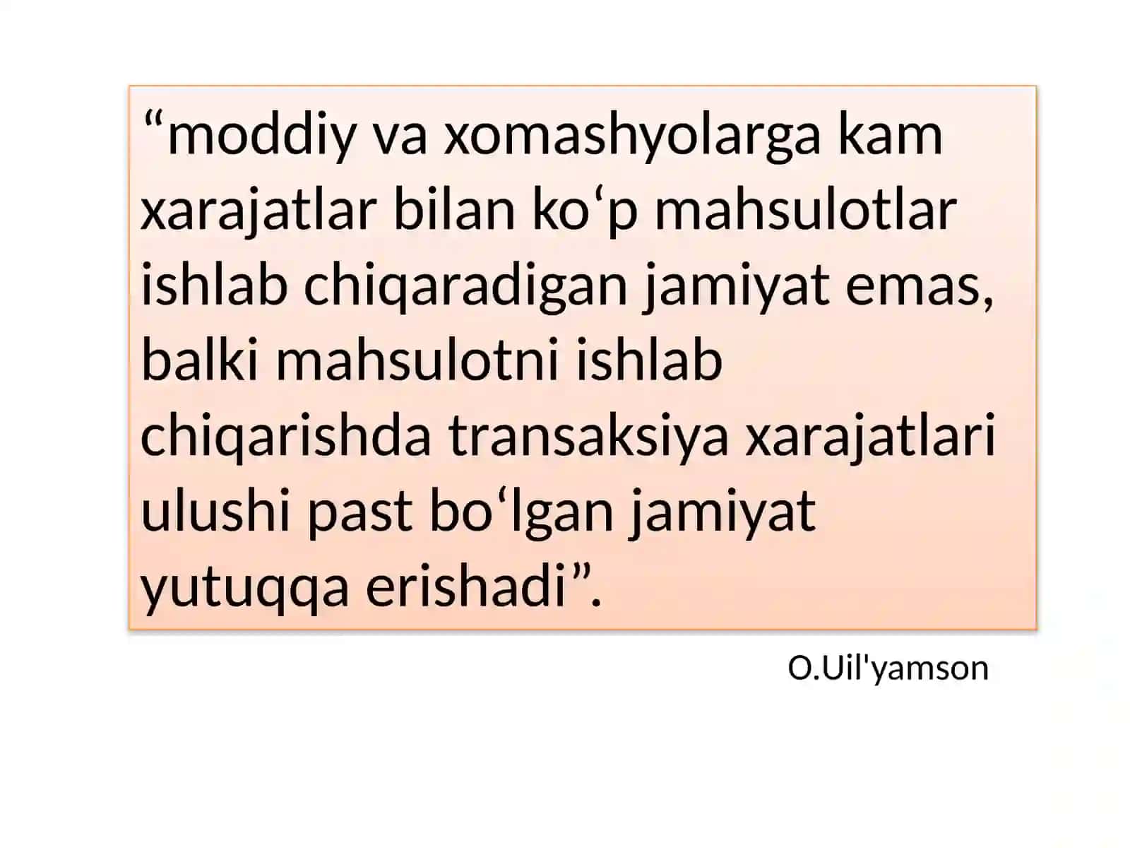 Transaktsiyalar va transaktsion xarajatlarni tahlilqilishga nisbatan yondashuvlar 2