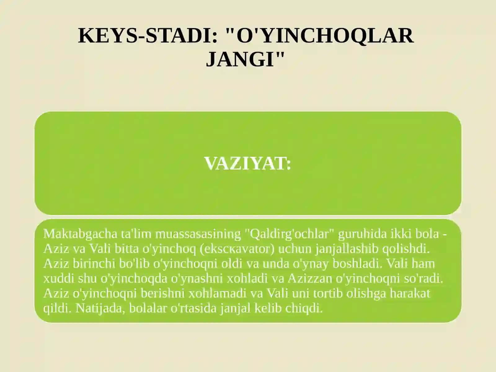 KEYS-STADI: "O'YINCHOQLAR JANGI" 2