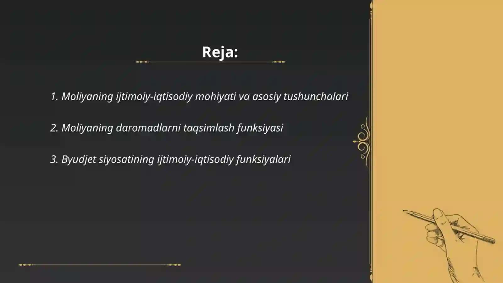 Moliyaning ijtimoiy-iqtisodiy mohiyati va asosiy tushunchalari 2