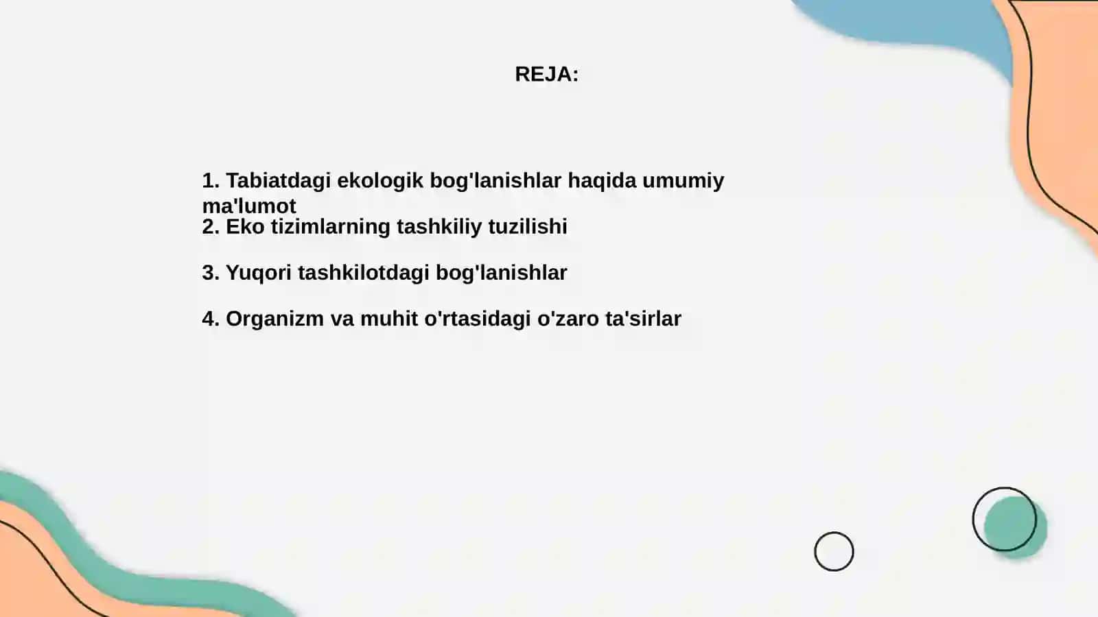 Tabiatdagi ekologik bog'lanishlar haqidagi ma'lumotlarni shakllantirish 2
