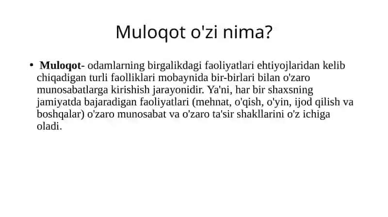 Muloqot va shaxslararo munosabatlar psixologiyasi 2