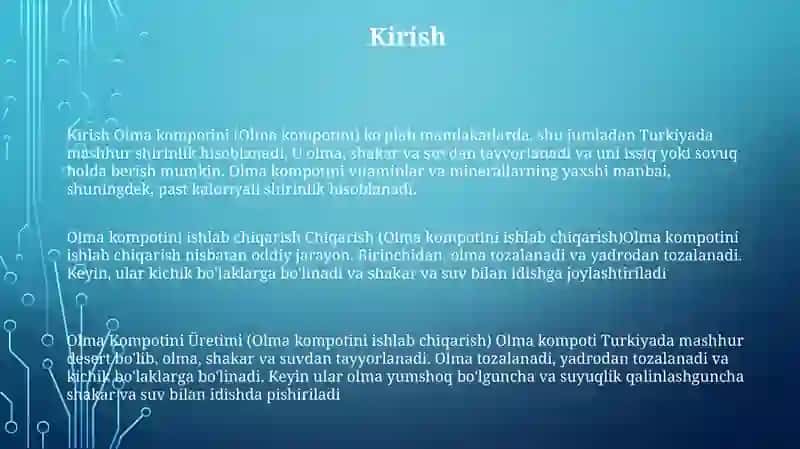 Olma Kompotini Ishlab Chiqarish 2