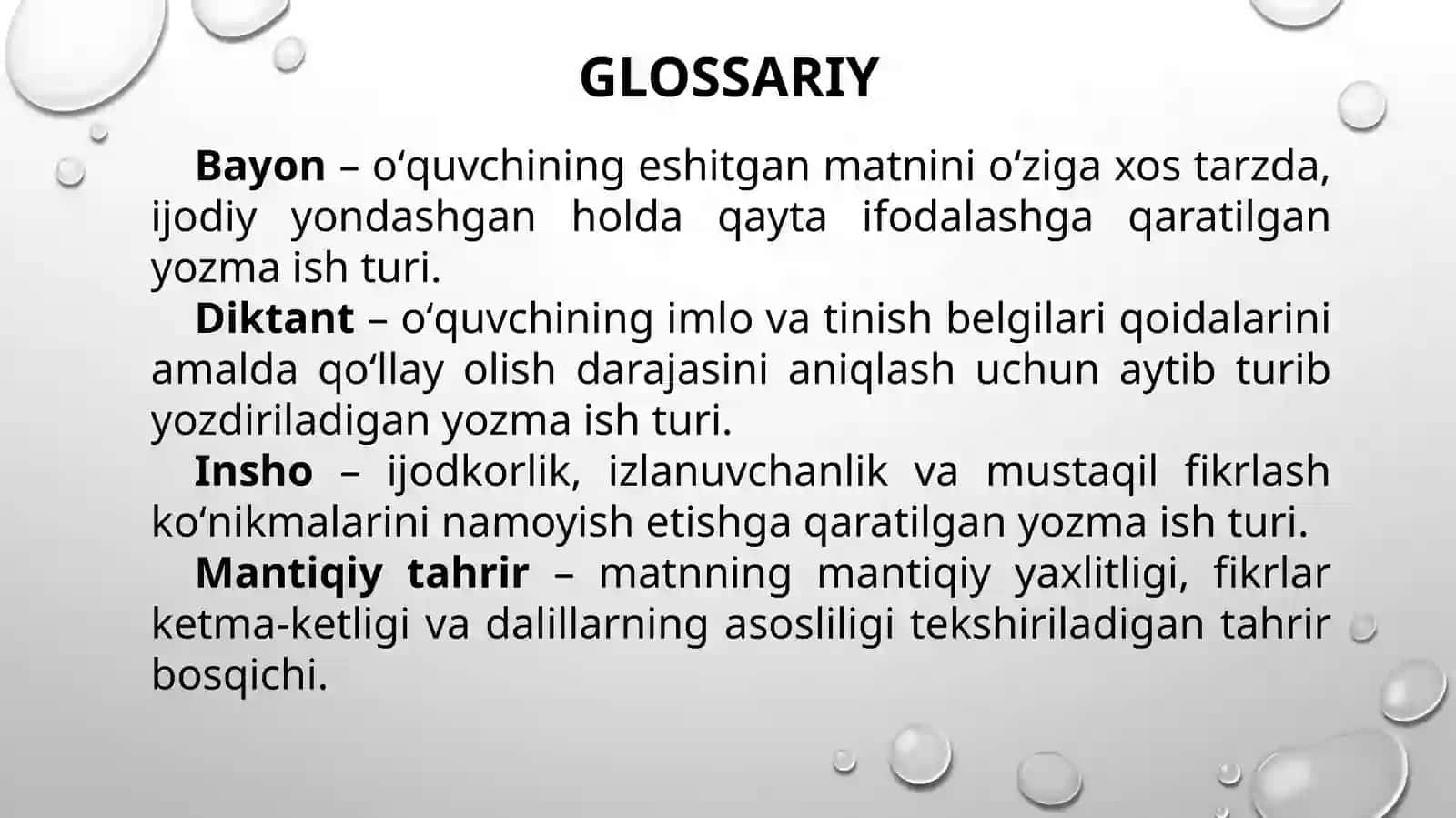 Yozma ishlar 2