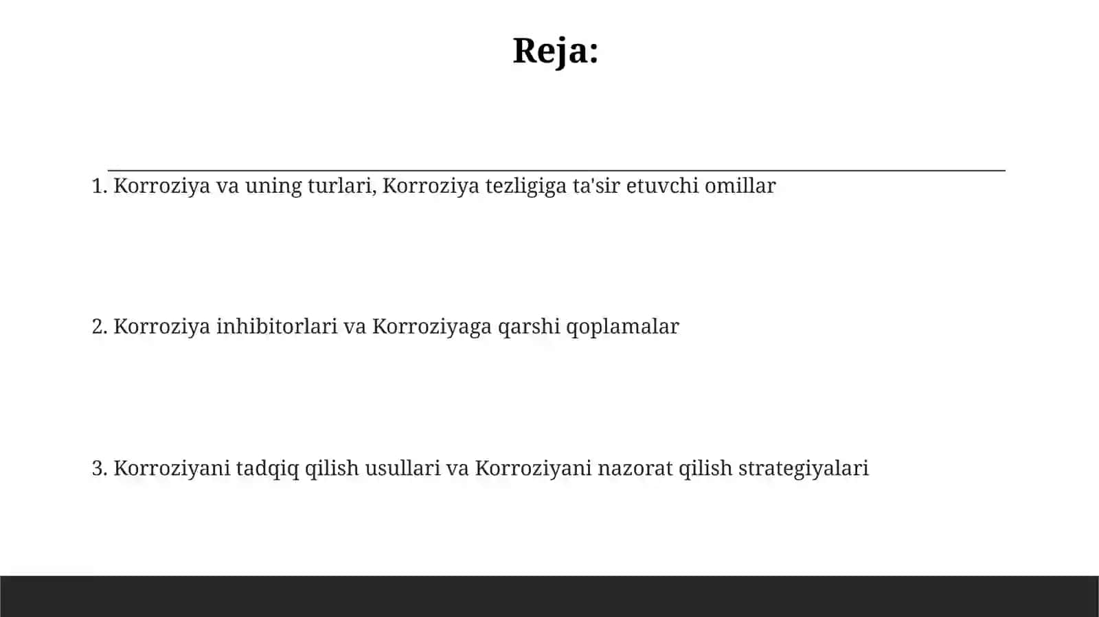 Karroziya va uning turlari.Karroziya ingibitrlari.Metallari karroziyasini tadqiqot qilish usullari 2