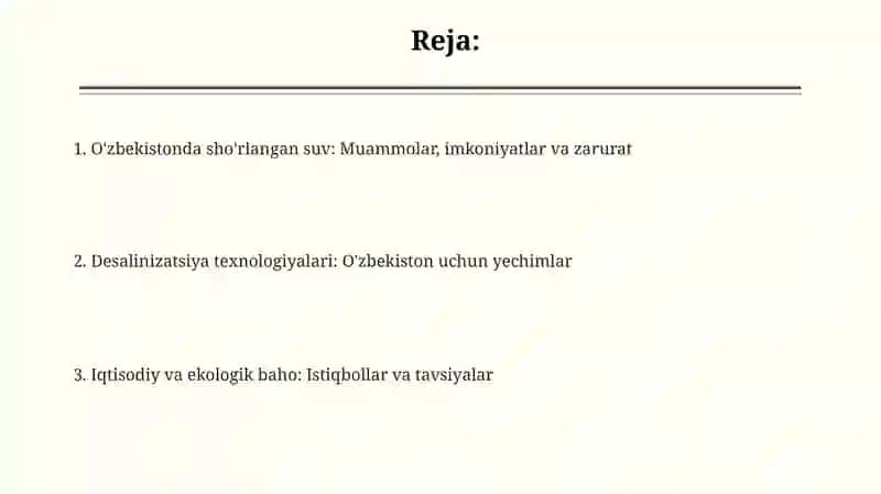 O'zbekistonda sho'rlangan suv muammosi 2