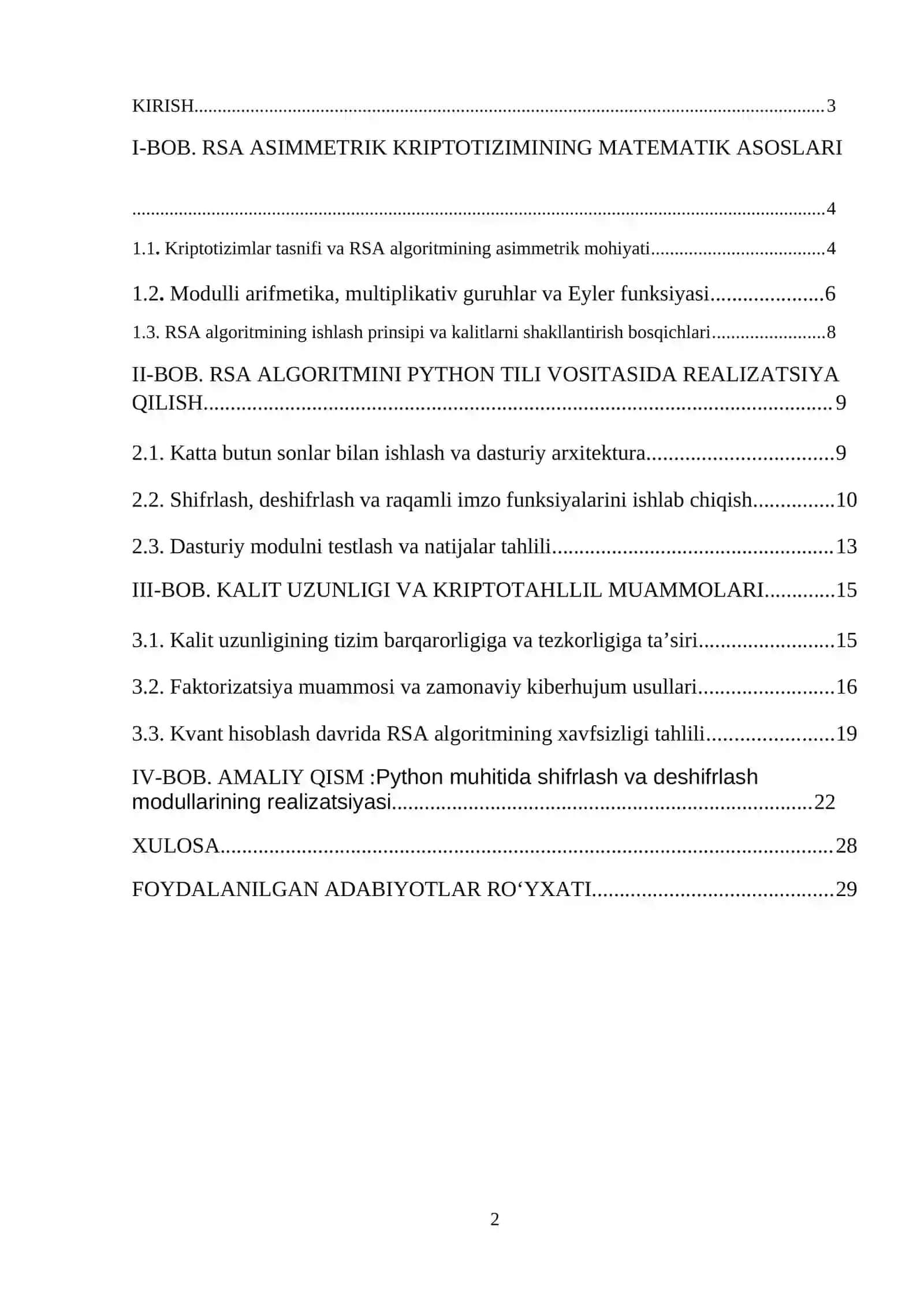RSA algoritmi — matematik asoslari va zamonaviy qo’llanishi 2