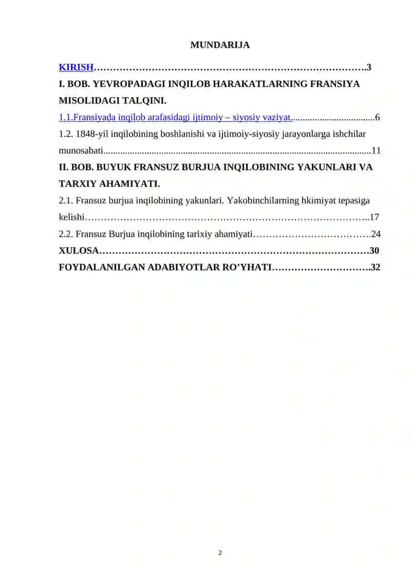 Fransiya Burjua inqilobining sabab va oqibatlari 2