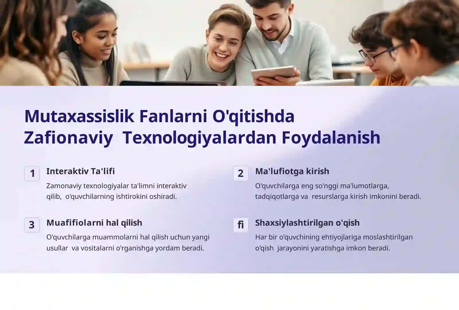 Mutaxassislik Fanlarni O'qitishning Ko'rgazfiali 2