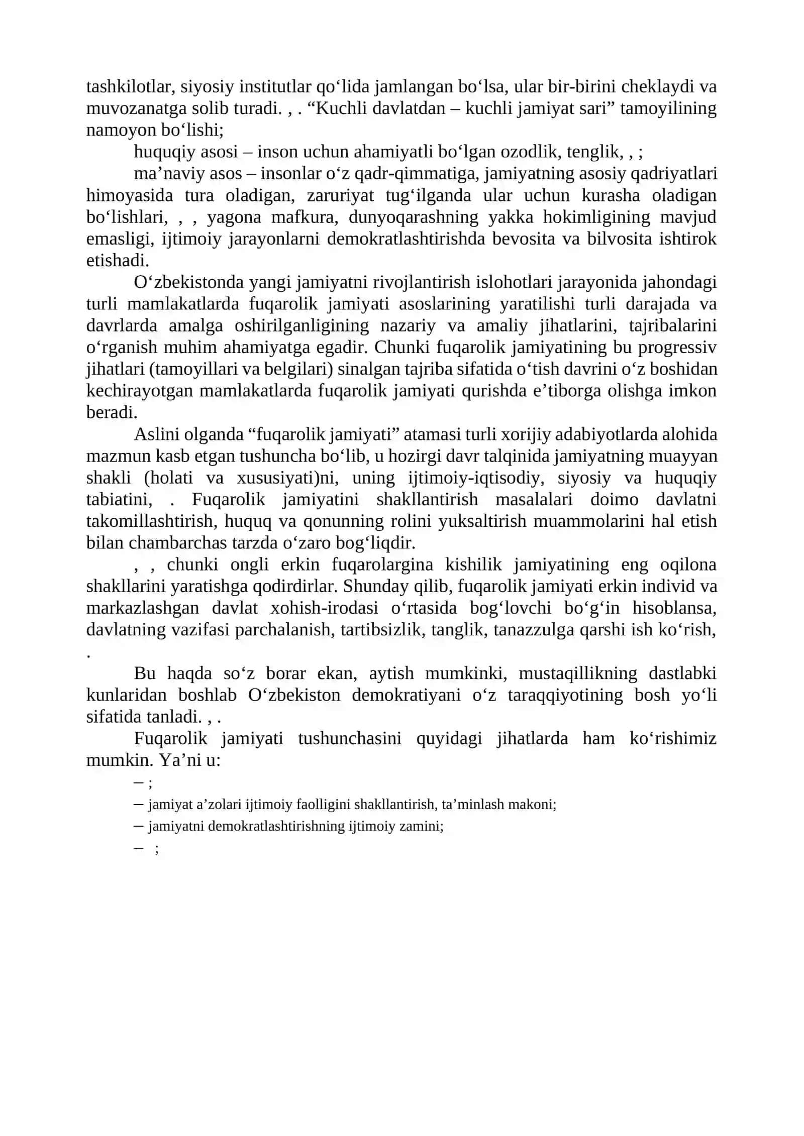 O‘zbekistonda demokratik, fuqarolik jamiyati asoslari 2