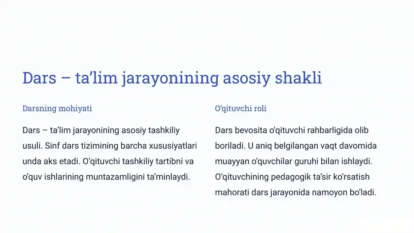 O‘QITUVCHINING TA’LIM JARAYONIDAGI MAHORATI 2
